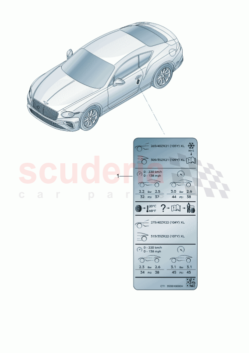 Part Diagram for Bentley 3SD010000JH