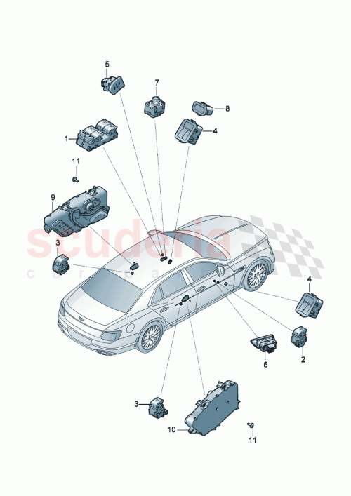 Part Diagram for Bentley 3SE 959 769 B