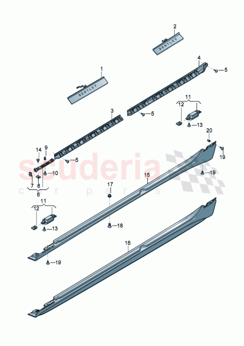 Part Diagram for Bentley 3SE853852H
