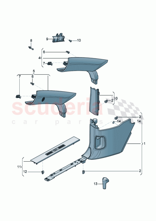 Part Diagram for Bentley 3SE 868 418 T