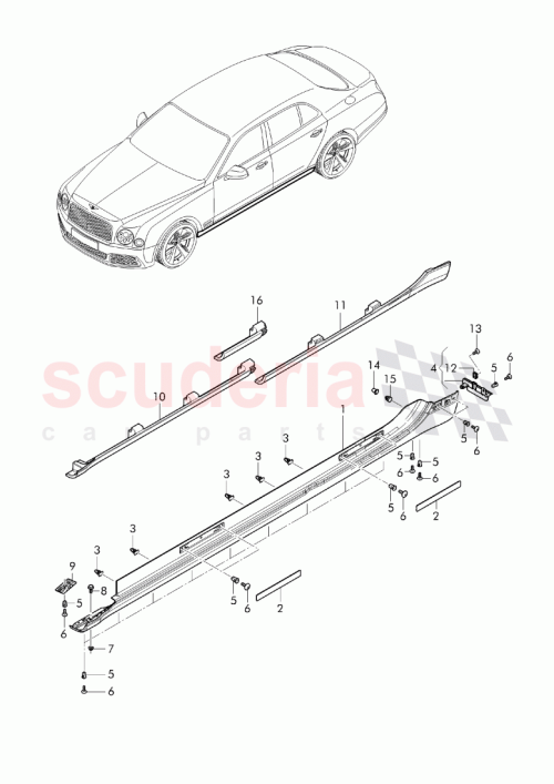 Part Diagram for Bentley 3Y4 853 852 A