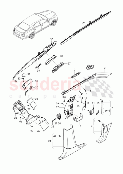 Part Diagram for Bentley 3Y5 867 894 A