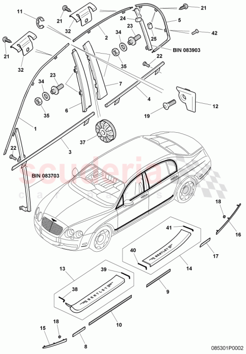 Part Diagram for Bentley 3W5807811F