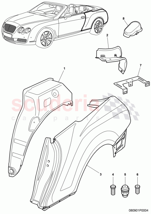 Part Diagram for Bentley 3W7809642B