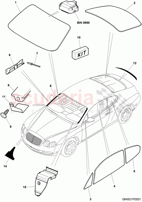 Part Diagram for Bentley 3W8845011H