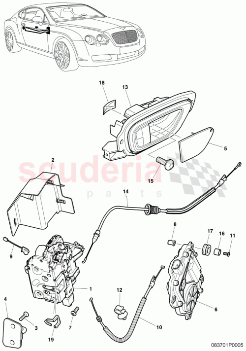 Part Diagram for Bentley 3W0837085D