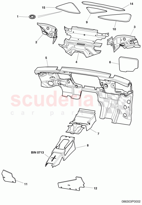 Part Diagram for Bentley 3W1 863 925 P