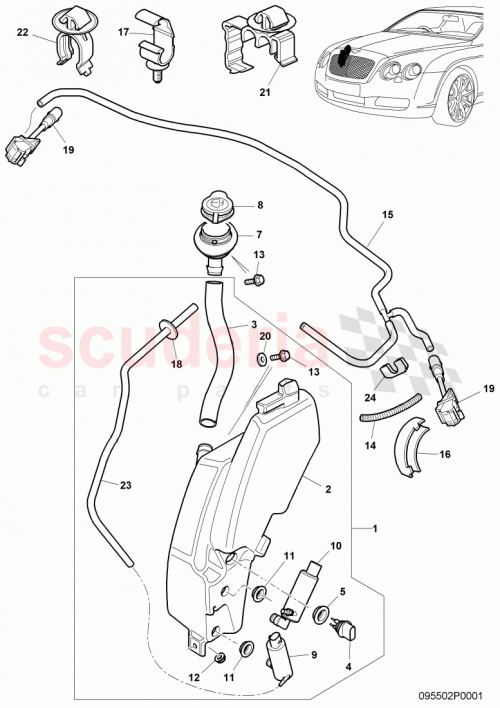 Part Diagram for Bentley 3W0955198