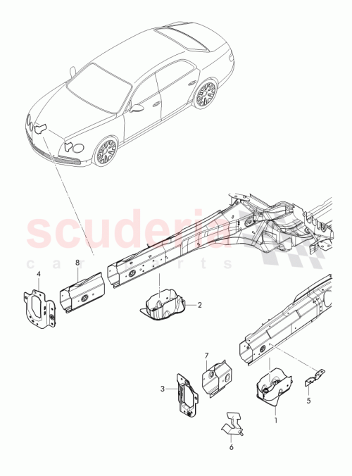 Part Diagram for Bentley 3W0805678B