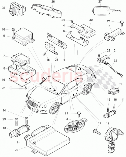 Part Diagram for Bentley 3W3909610