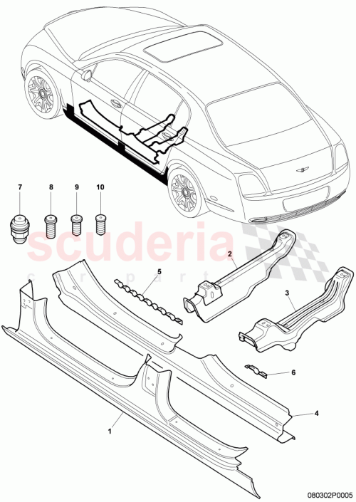 Part Diagram for Bentley 3W5809602A