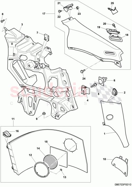 Part Diagram for Bentley 3W8035405