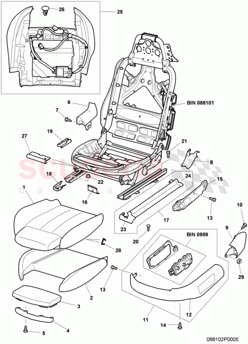 Part Diagram for Bentley 3W3860389D
