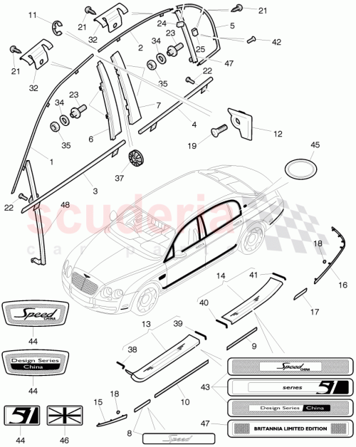 Part Diagram for Bentley 3W5853714G