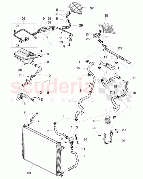 Part Diagram for Bentley 3W0 121 073 H