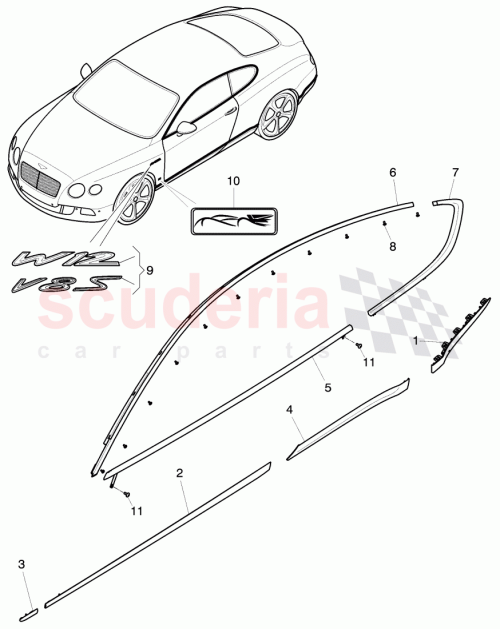 Part Diagram for Bentley 3W8 853 517 Q