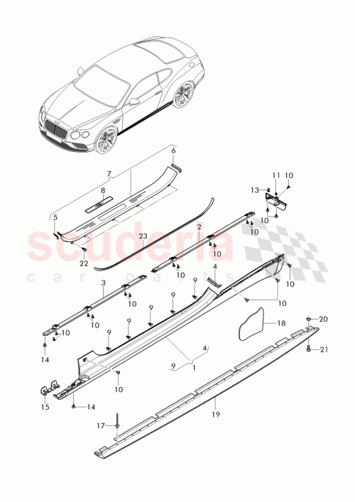 Part Diagram for Bentley 3W3 853 751 F