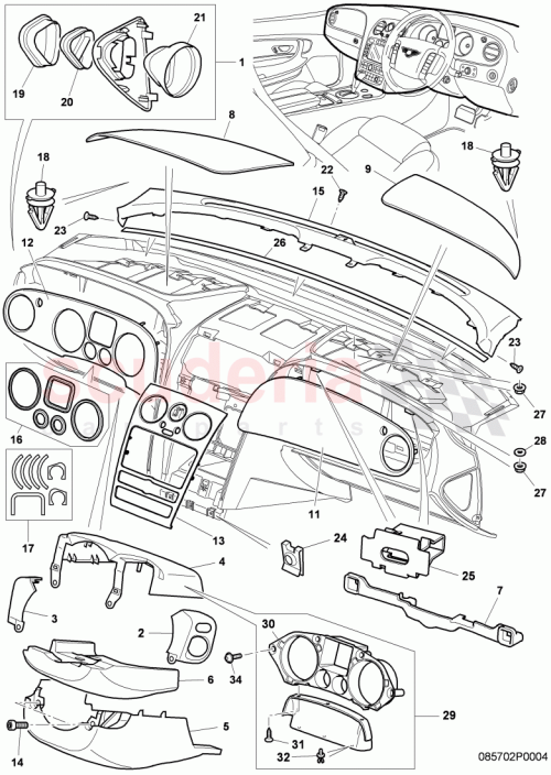 Part Diagram for Bentley 3W0857243L