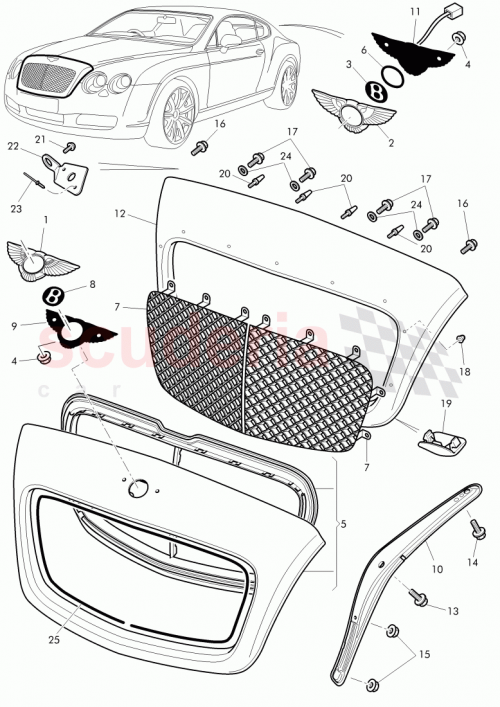Part Diagram for Bentley 3W0806147E