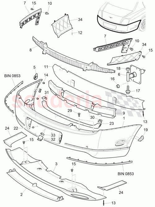 Part Diagram for Bentley 3W5807417AD