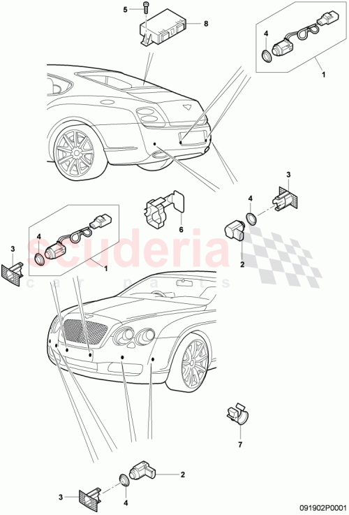 Part Diagram for Bentley 7L691965901C