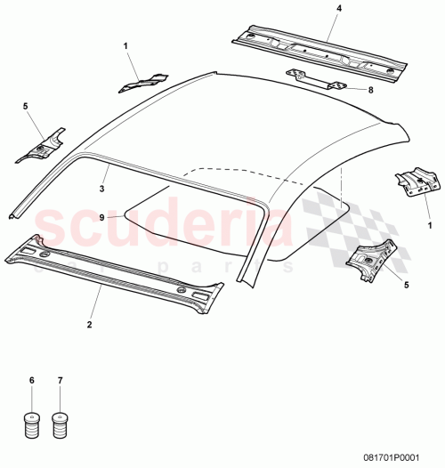 Part Diagram for Bentley 3W8817101D