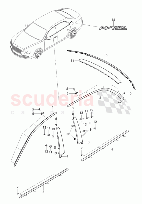 Part Diagram for Bentley 4W0 837 908 D