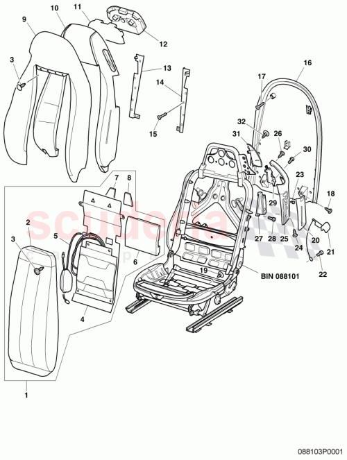 Part Diagram for Bentley 3W3881302D