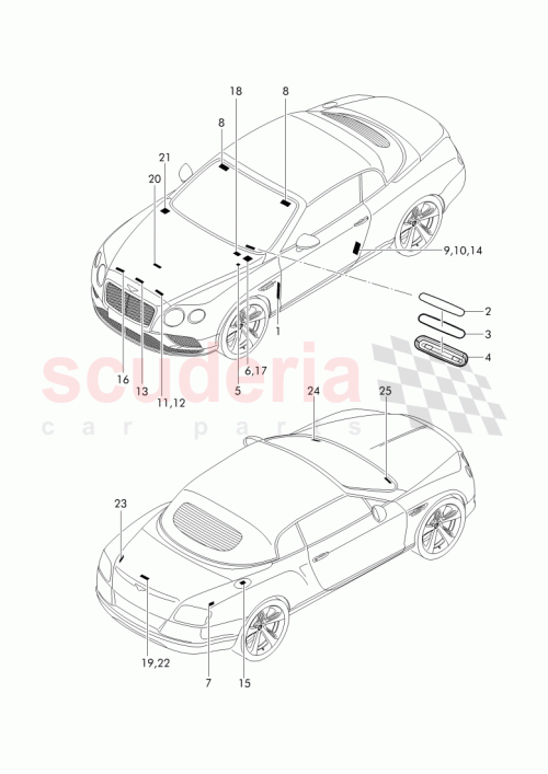 Part Diagram for Bentley 3W7 010 012 AB