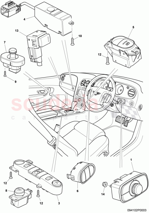Part Diagram for Bentley 3W0959676D