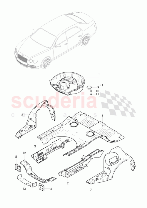 Part Diagram for Bentley 4W0 813 115 A