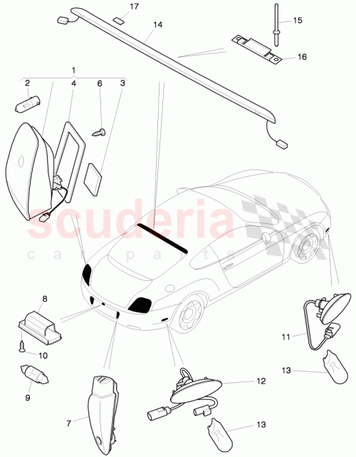 Part Diagram for Bentley 3W8945095AL