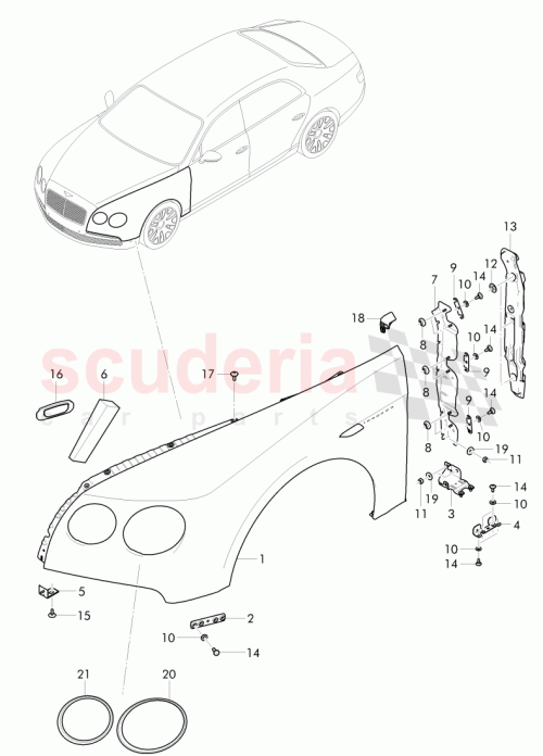 Part Diagram for Bentley 4W0 821 021 M