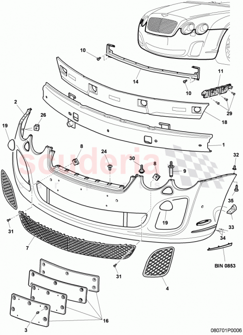 Part Diagram for Bentley 3W8807183D