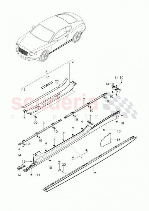 Part Diagram for Bentley 3W8853851M