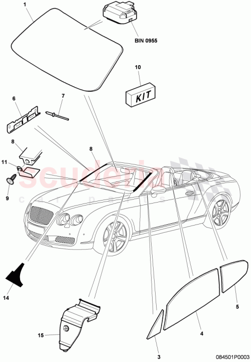 Part Diagram for Bentley 3W7845011