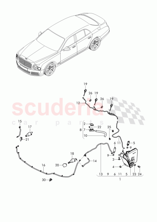 Part Diagram for Bentley 3Y0 955 928 A
