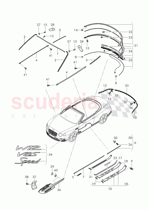 Part Diagram for Bentley 3W7 853 537 R