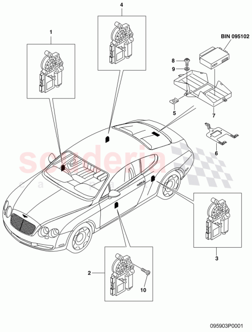 Part Diagram for Bentley 3W8 959 703 A