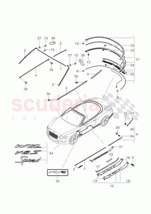 Part Diagram for Bentley 3W7 853 537 K