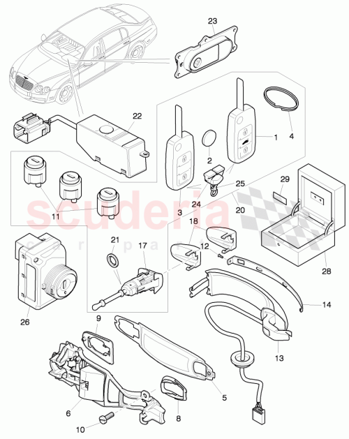 Part Diagram for Bentley 3W0860399
