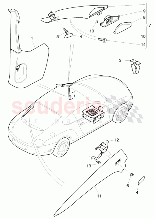 Part Diagram for Bentley 3W1863610E