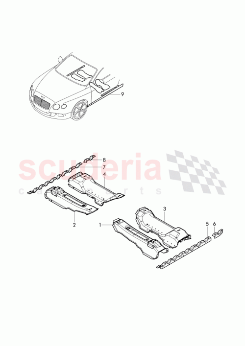 Part Diagram for Bentley 3W8803174A