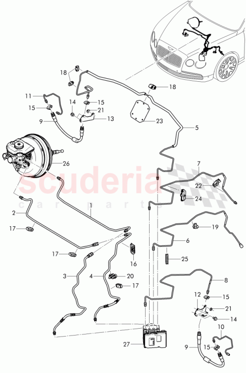 Part Diagram for Bentley 3W1 614 721 M