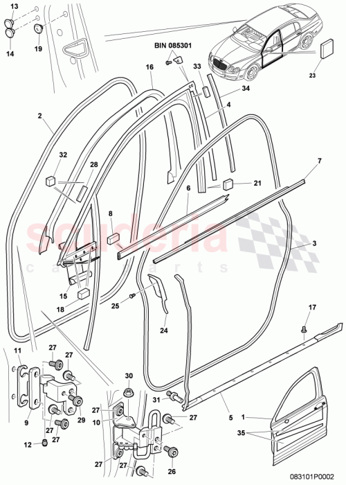 Part Diagram for Bentley 3W5837701C
