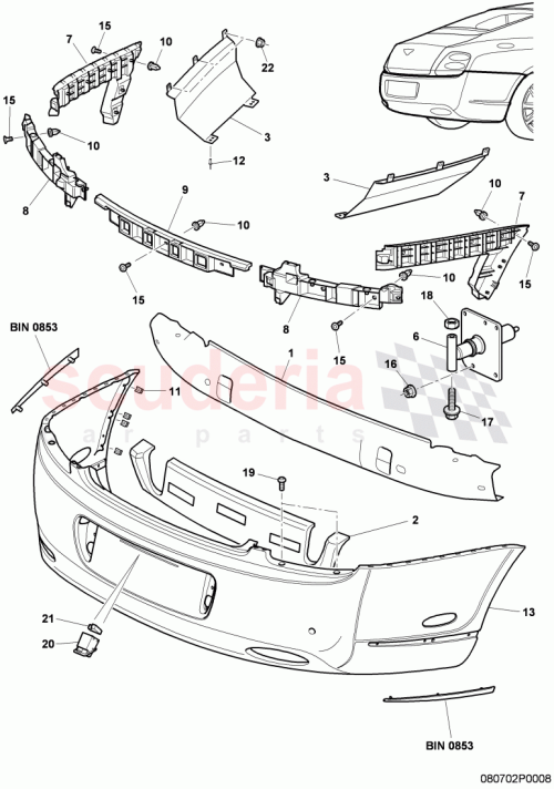 Part Diagram for Bentley 3W8807251A