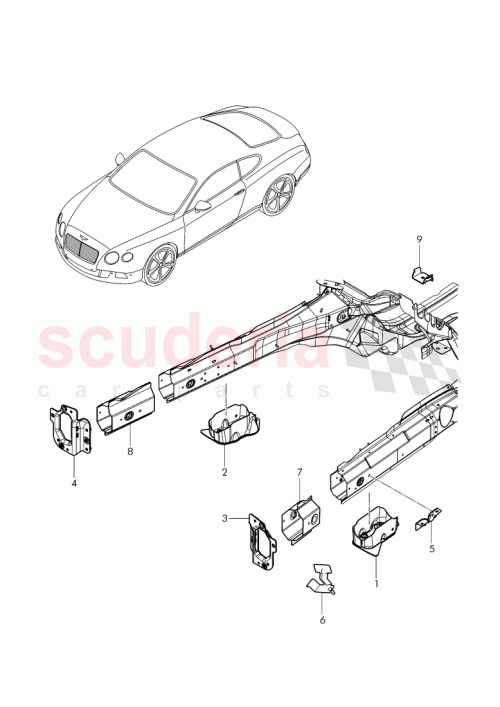 Part Diagram for Bentley 3W8804299
