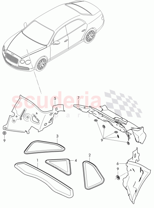Part Diagram for Bentley 3W1 864 907 A
