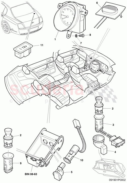 Part Diagram for Bentley 3D0919341E