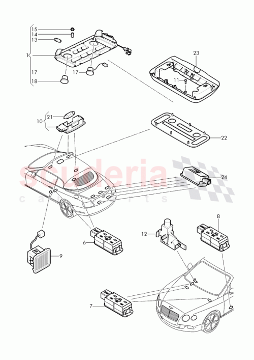 Part Diagram for Bentley 3W7 959 527 S